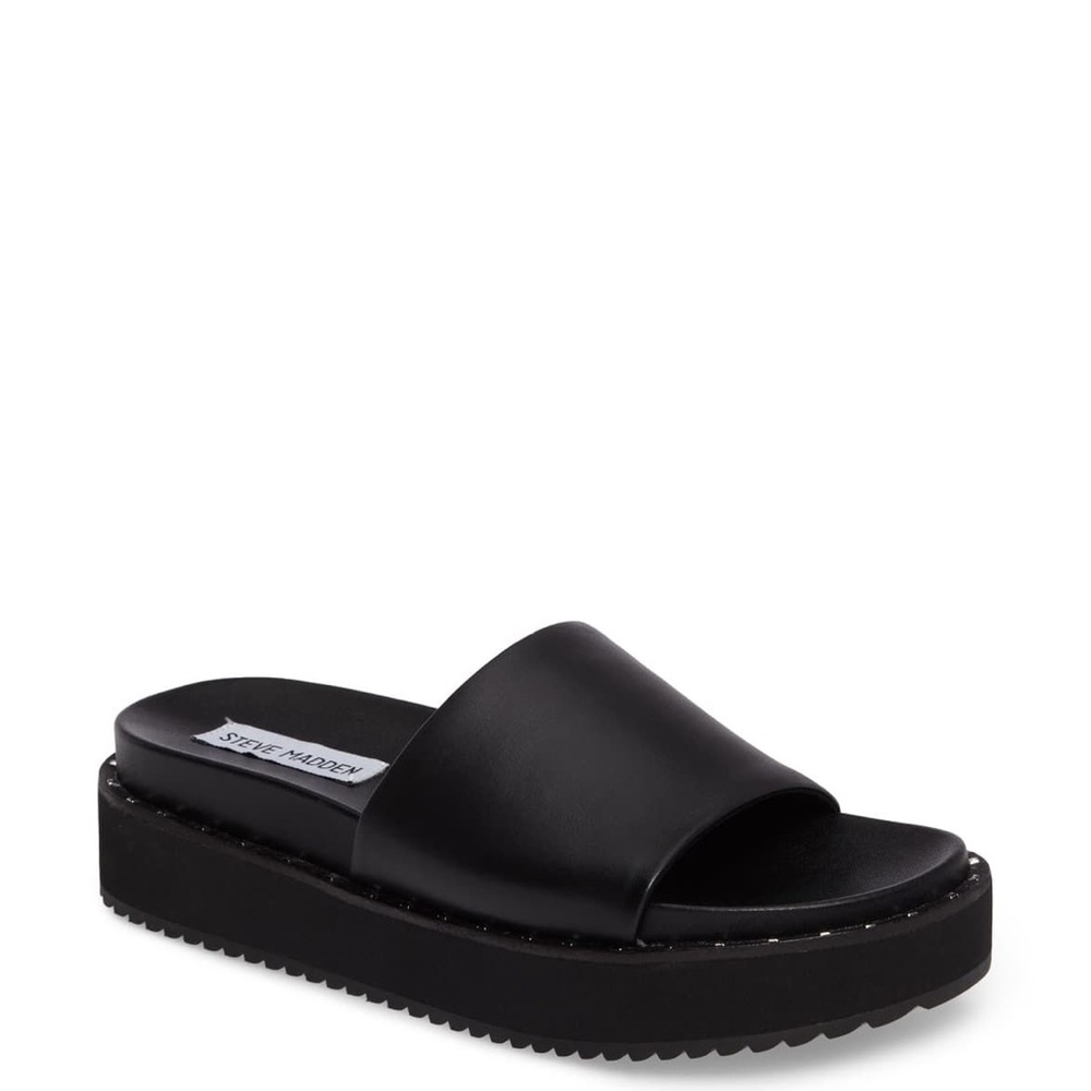 steve madden | 90s black platform studded sandals